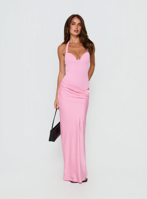 Tayna Draped Maxi Dress Pink
