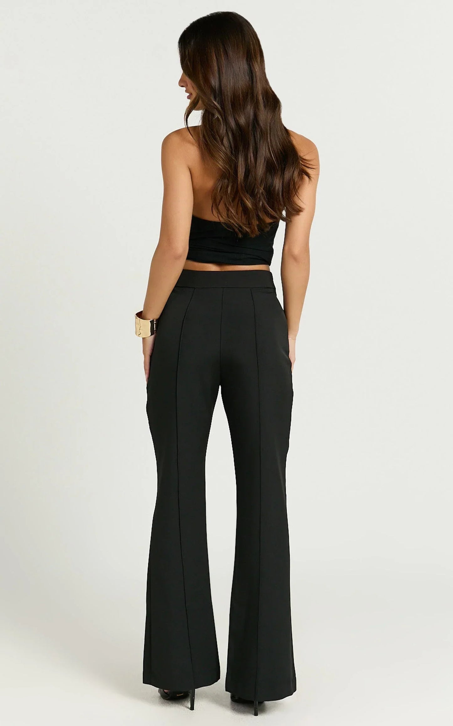 Roschel Pants - High Waisted Flared Pants in Black
