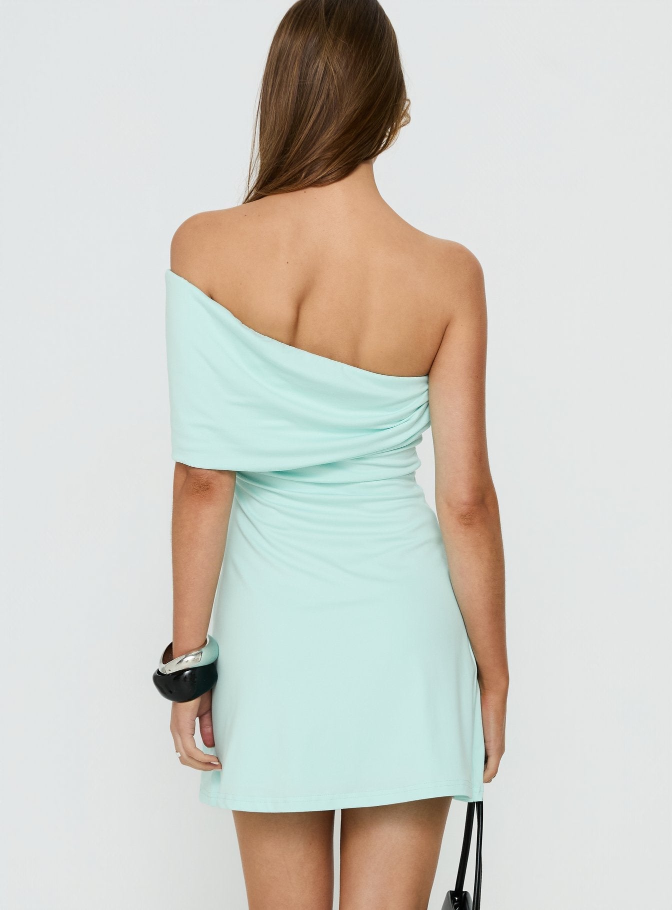 Laurencia One Shoulder Mini Dress Turquoise