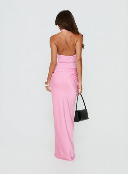 Tayna Draped Maxi Dress Pink