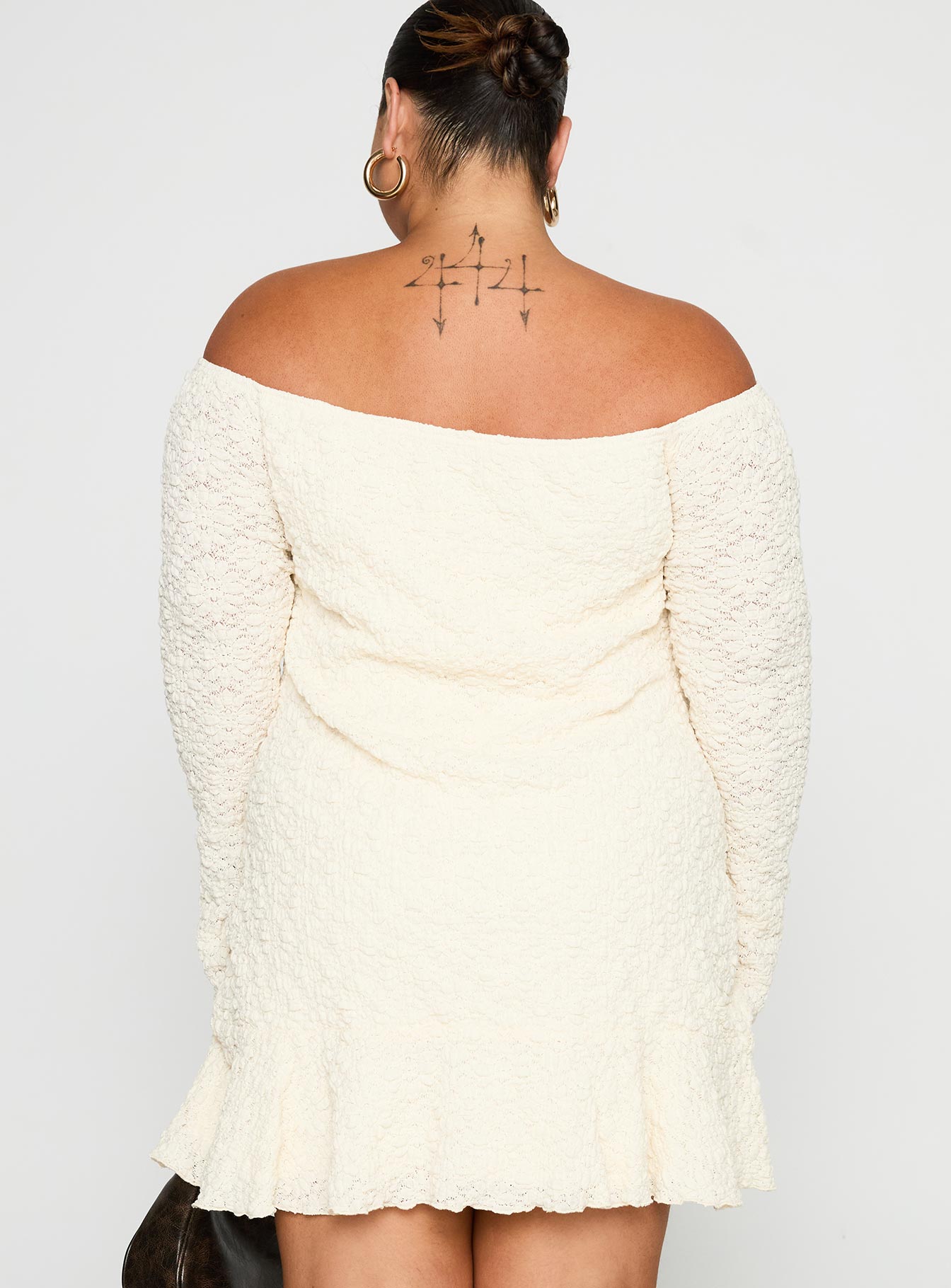Vancesca Off Shoulder Long Sleeve Mini Dress Curve