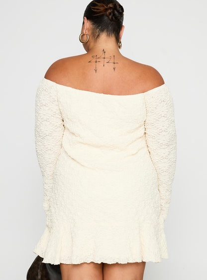 Vancesca Off Shoulder Long Sleeve Mini Dress Curve