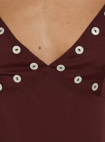 Maddalena Halter Mini Dress Chocolate