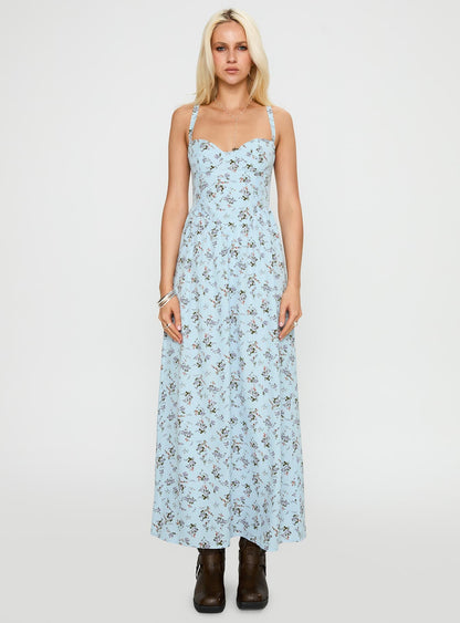 Izebella Maxi Dress Blue Floral