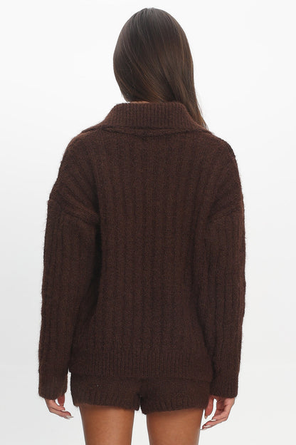 Jenae Oversized Drop Shoulder Sweater Chocolate