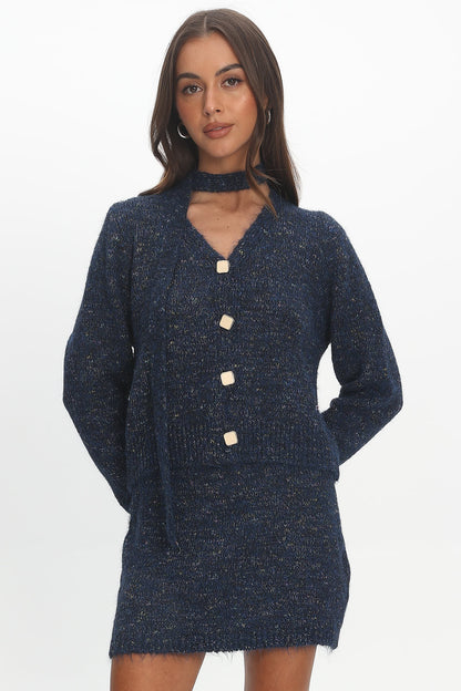 She's Good Knit Mini Skirt Navy