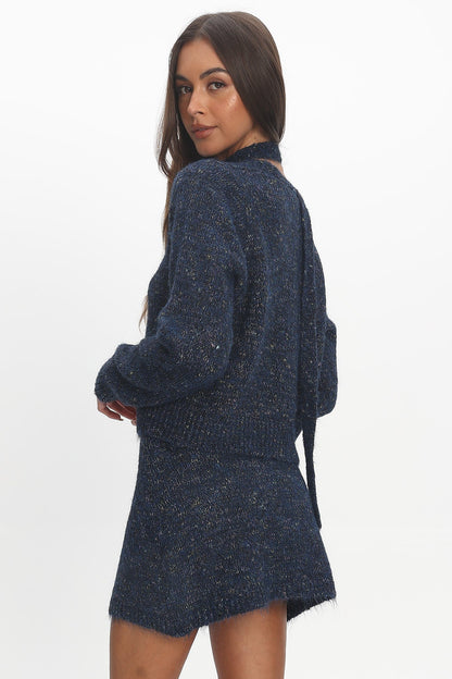 She's Good Knit Mini Skirt Navy