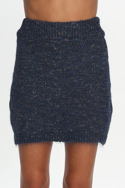 She's Good Knit Mini Skirt Navy