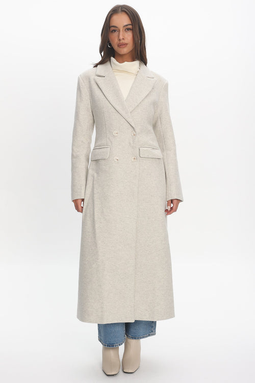 Zoyah Longline Trench Coat Oat