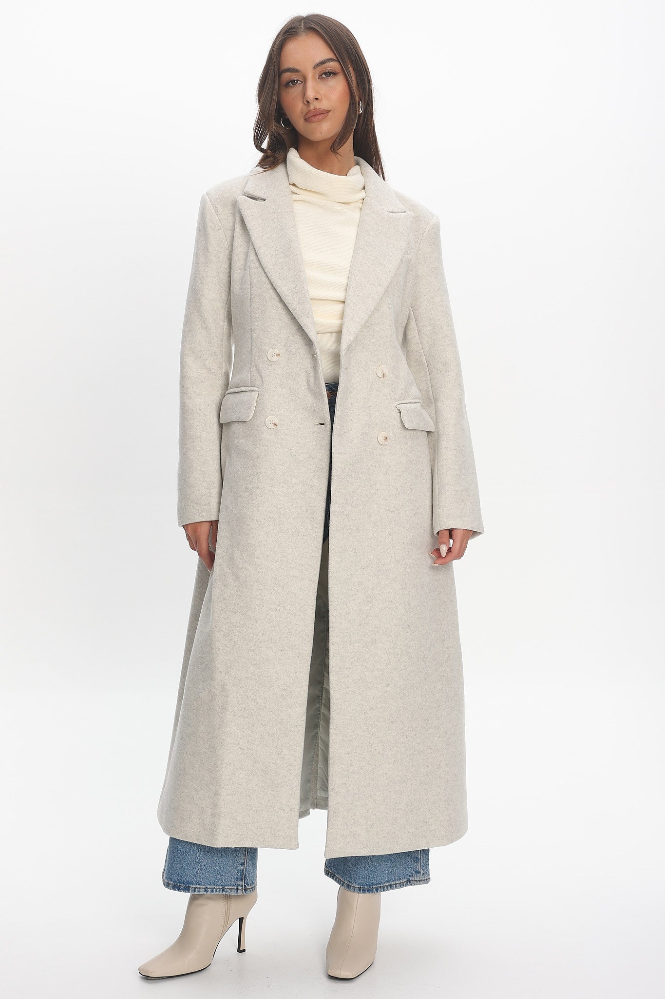 Zoyah Longline Trench Coat Oat
