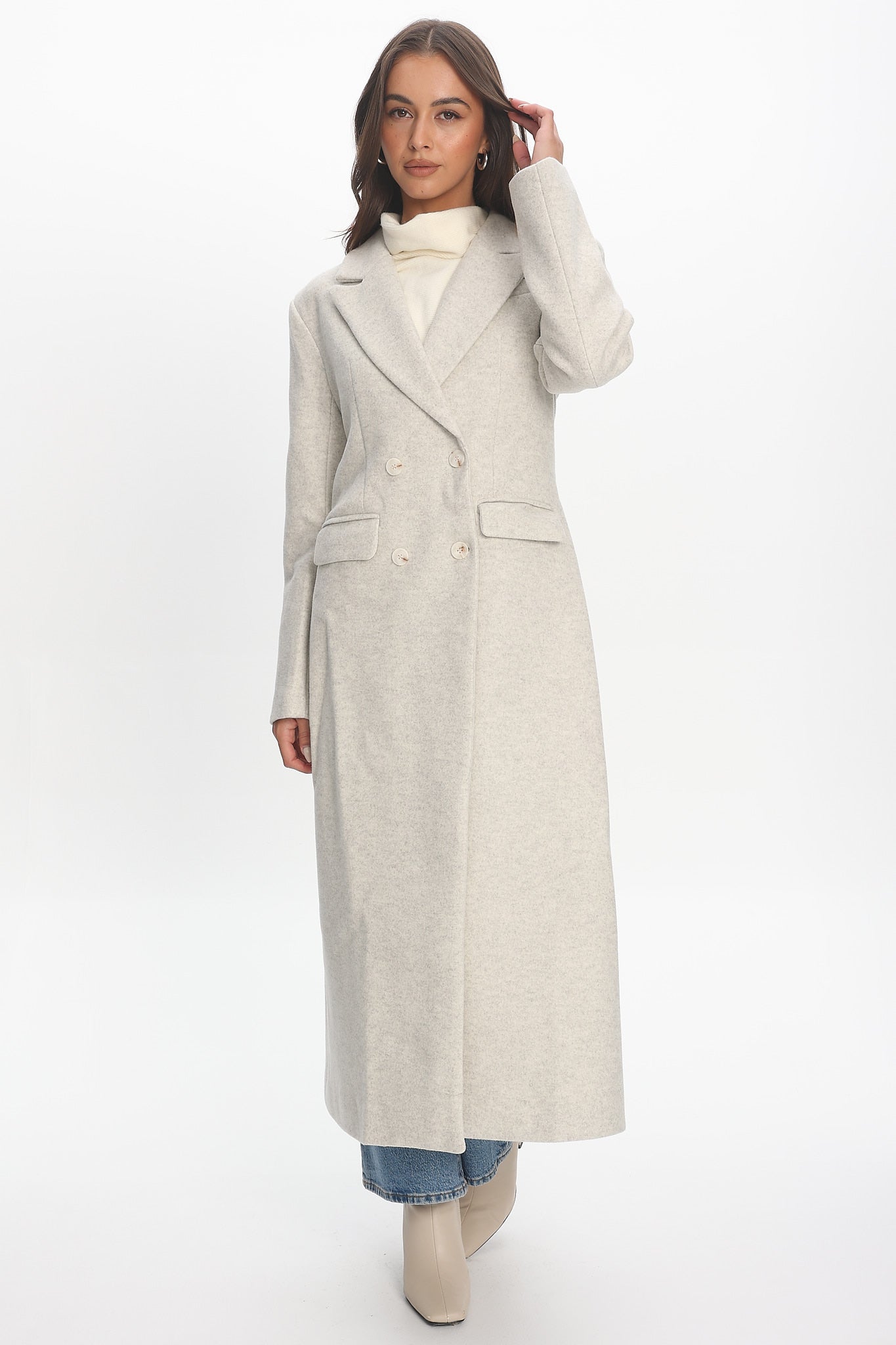 Zoyah Longline Trench Coat Oat