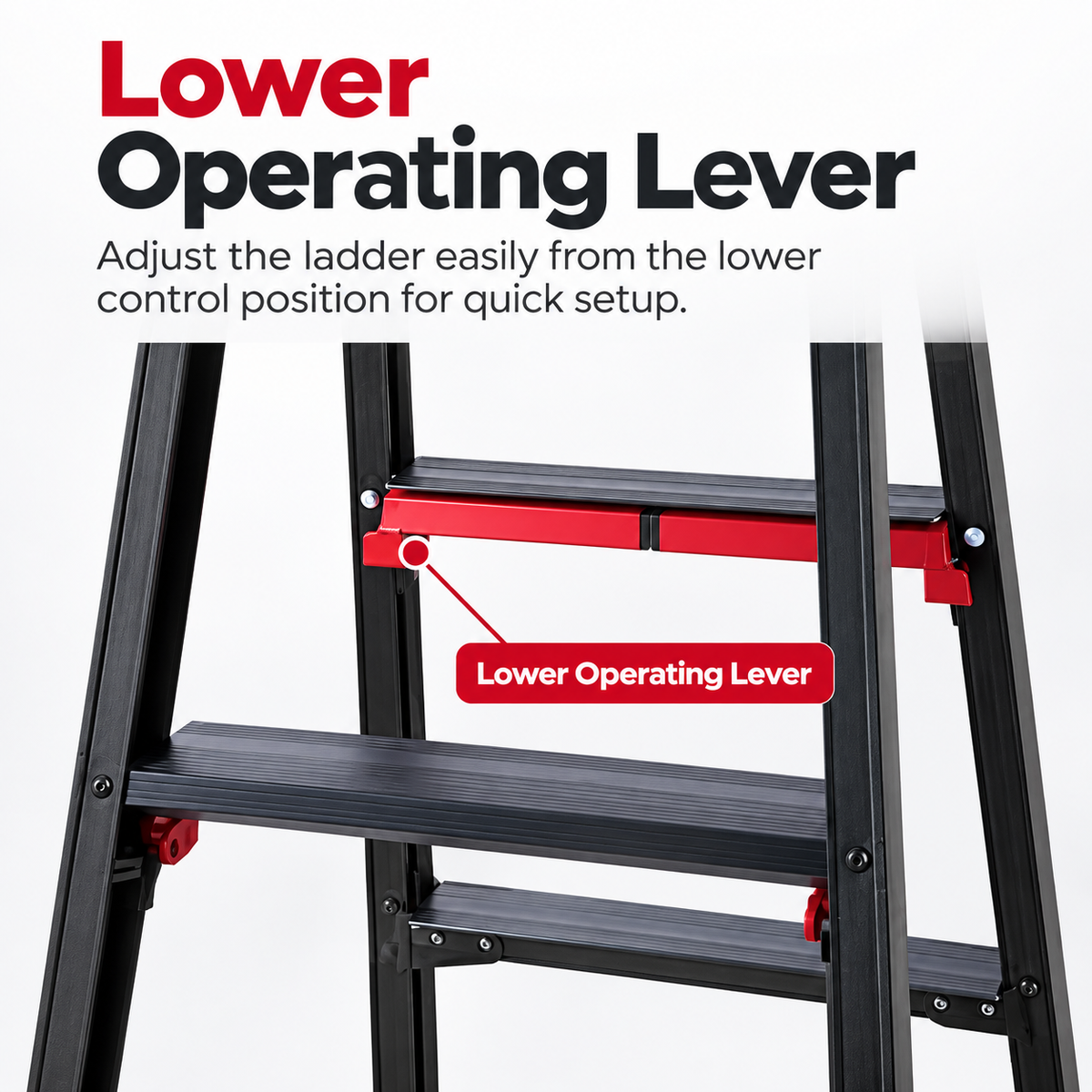 Adjustable Step Ladder – Independent Leg Adjustment for Stairs & Uneven Surfaces