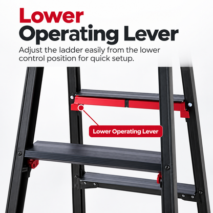 Adjustable Step Ladder – Independent Leg Adjustment for Stairs & Uneven Surfaces