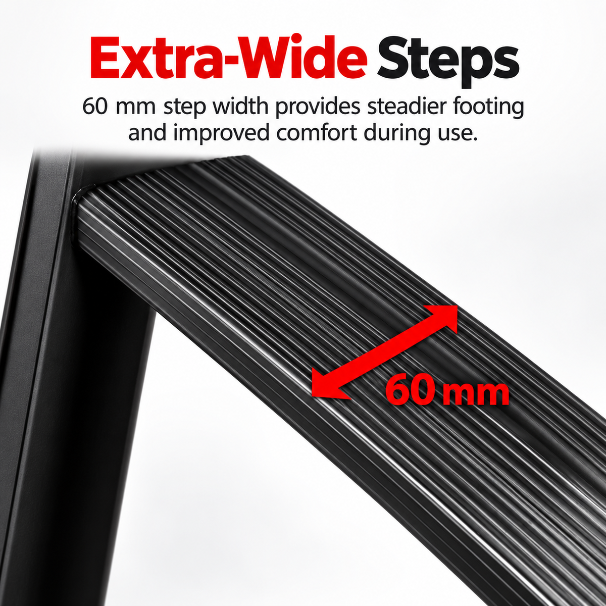 Adjustable Step Ladder – Independent Leg Adjustment for Stairs & Uneven Surfaces