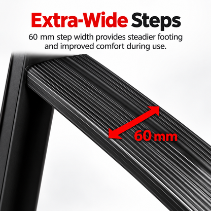 Adjustable Step Ladder – Independent Leg Adjustment for Stairs & Uneven Surfaces