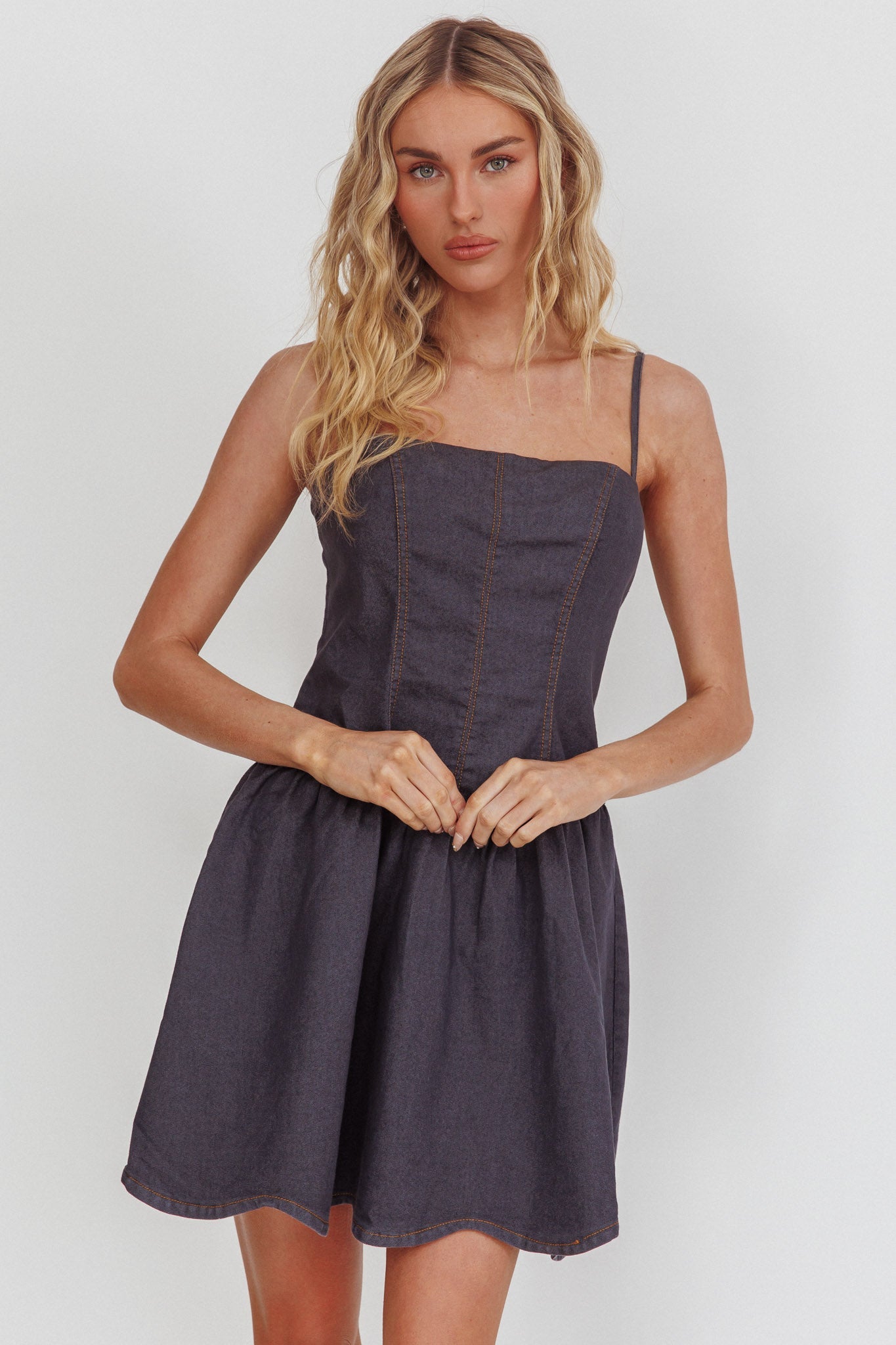 Jorena A-Line Mini Dress Graphite
