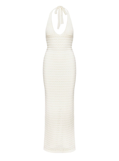Lolanie Halter Maxi Dress White
