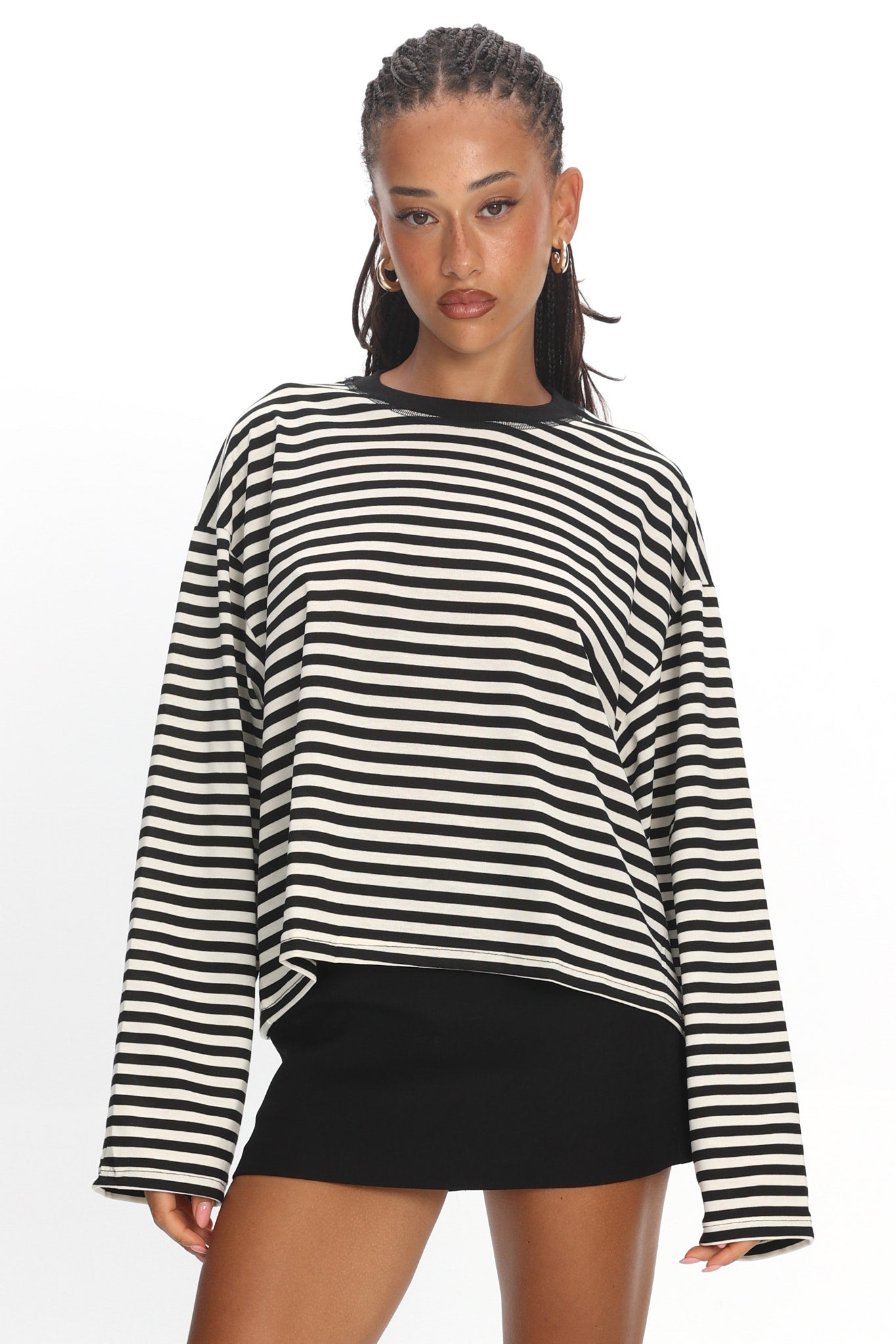 LIONESS Bloom Long Sleeve Onyx Stripe