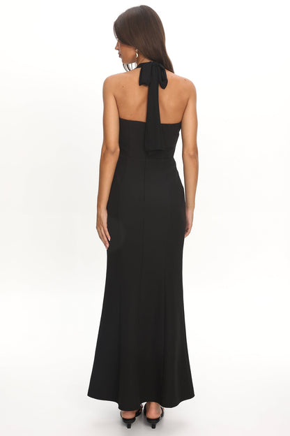 Vibes Halterneck Maxi Dress Black