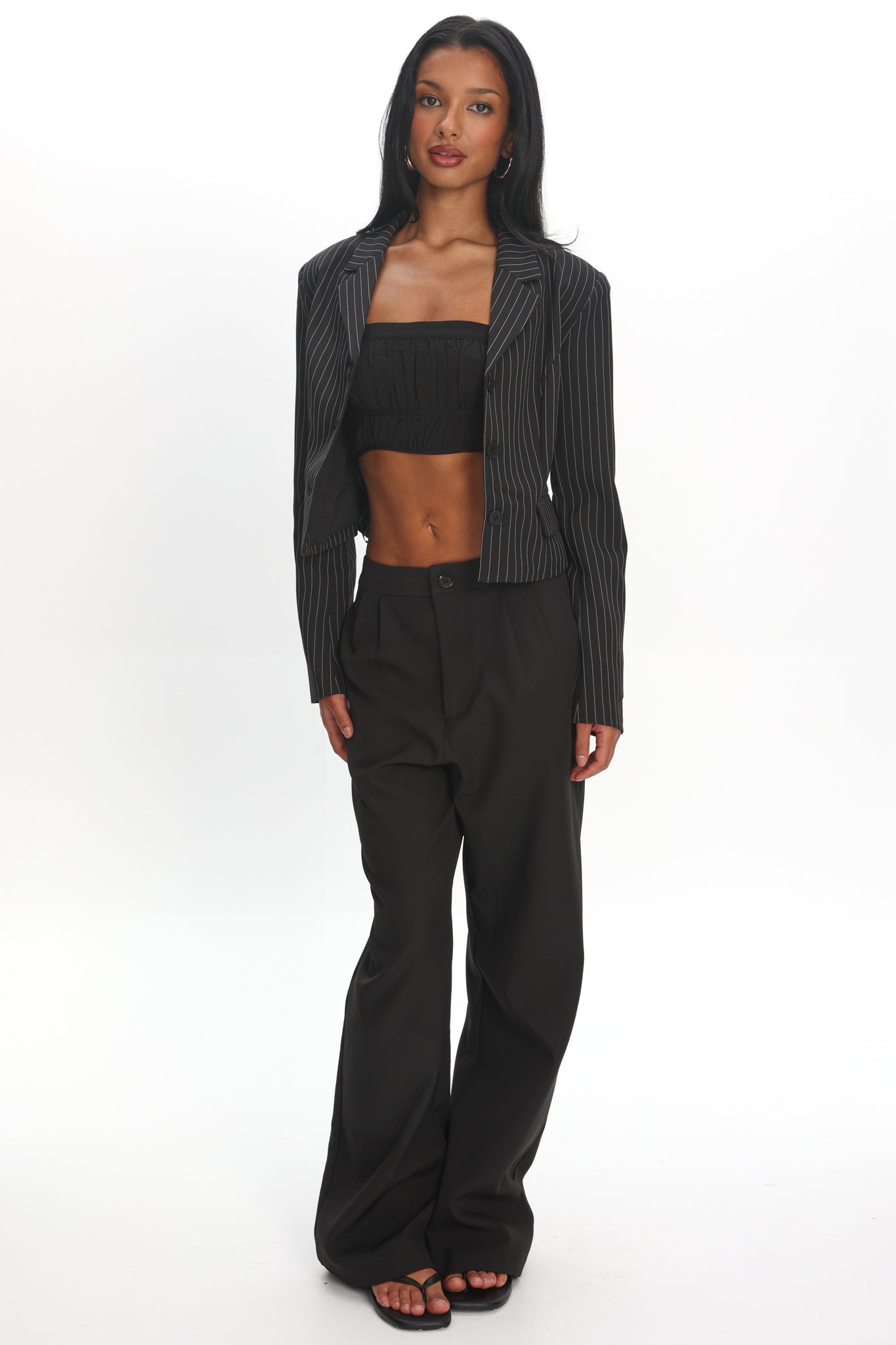 LIONESS Lune Blazer Onyx Pinstripe