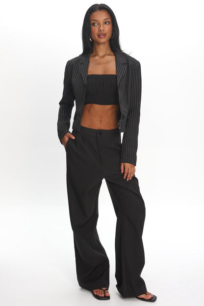 LIONESS Lune Blazer Onyx Pinstripe