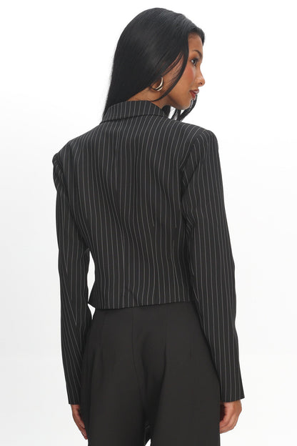LIONESS Lune Blazer Onyx Pinstripe