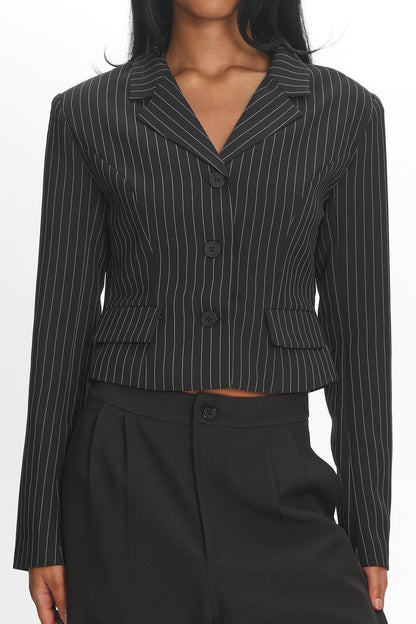 LIONESS Lune Blazer Onyx Pinstripe