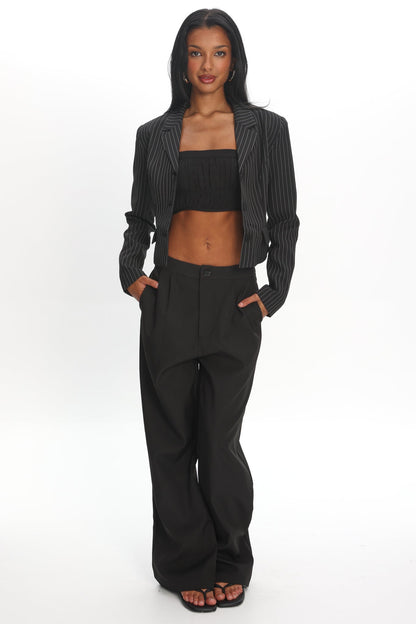 LIONESS Lune Blazer Onyx Pinstripe