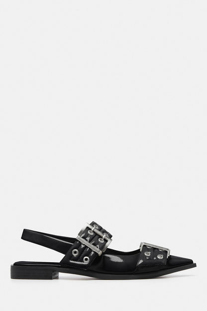 THERAPY Matilda Pointed Flat Black Patent