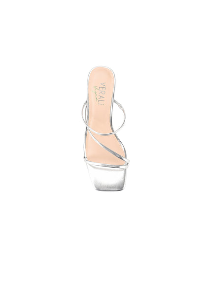 VERALi Stanford Block Heel Mules Silver Metallic