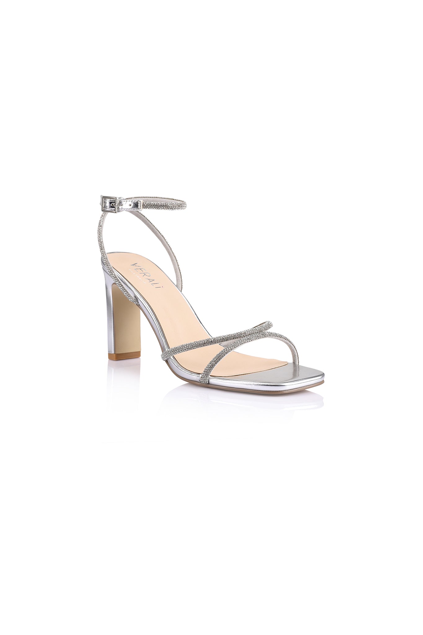 VERALi Kian Block Heel Sandals Silver