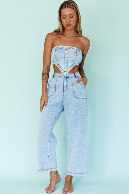 Uptown Wide Leg Pants Denim