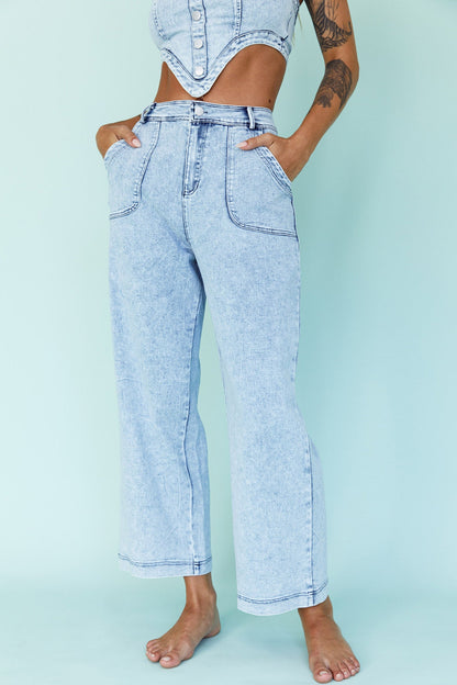 Uptown Wide Leg Pants Denim