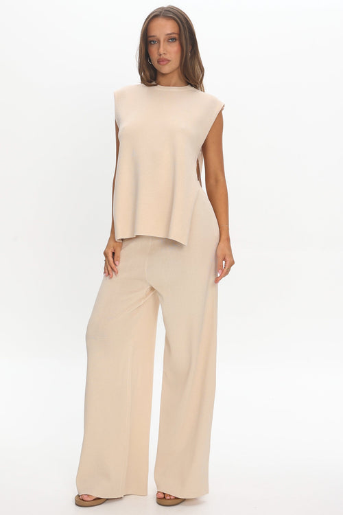 Homebody Ribbed Knit Pants Oat