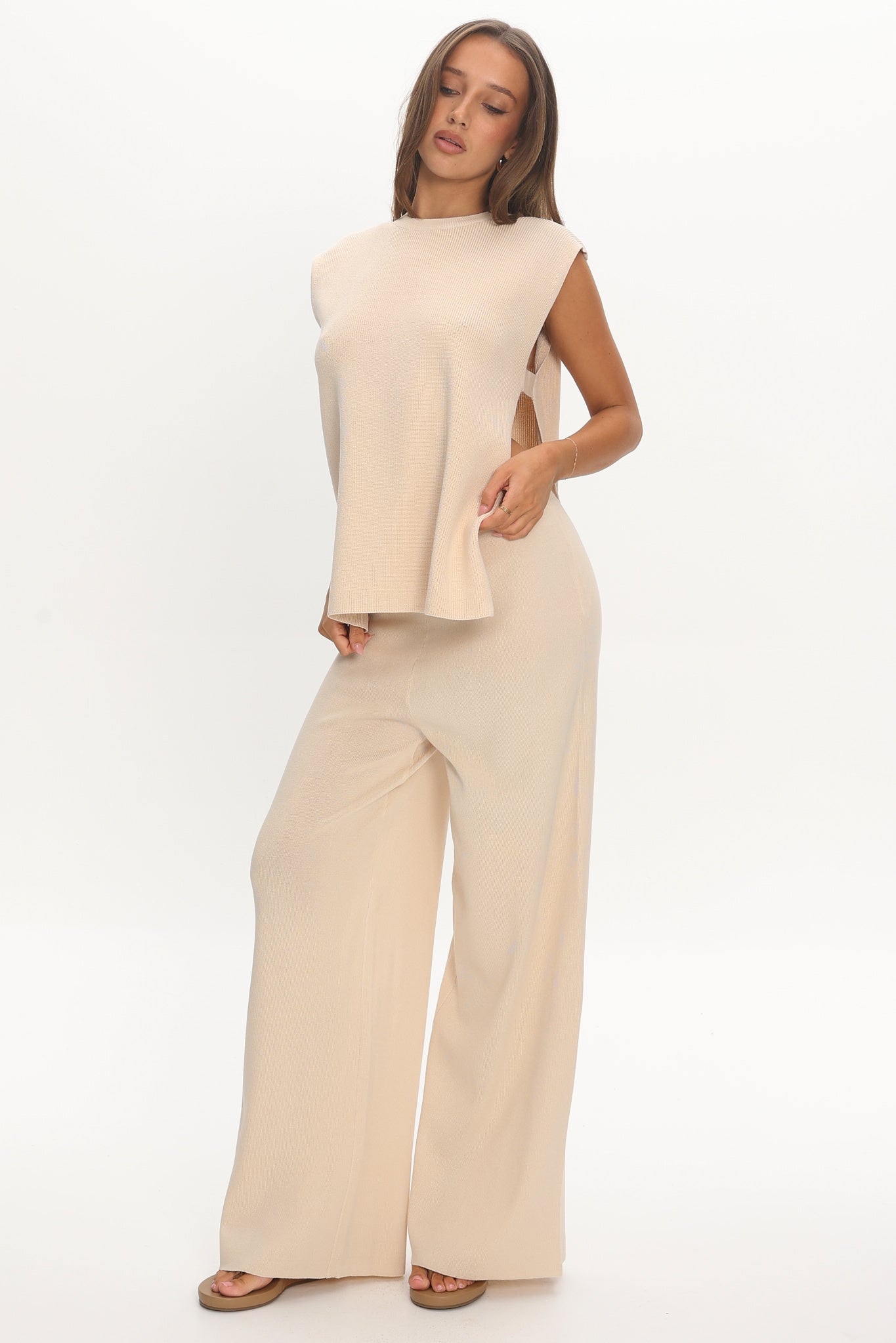 Homebody Ribbed Knit Pants Oat