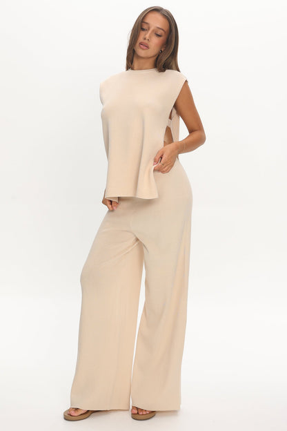 Homebody Ribbed Knit Pants Oat