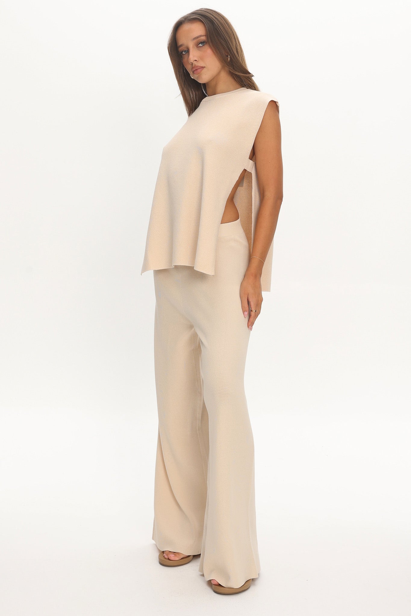 Homebody Ribbed Knit Pants Oat