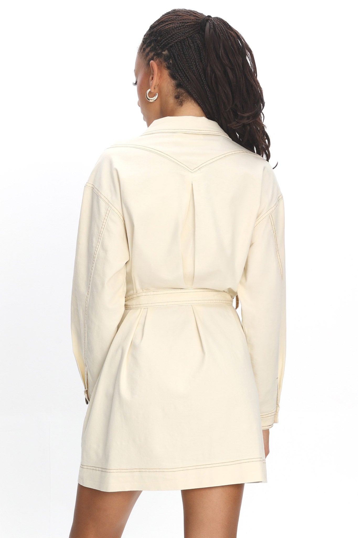 Mariska Collared Long Sleeve Mini Dress Butter
