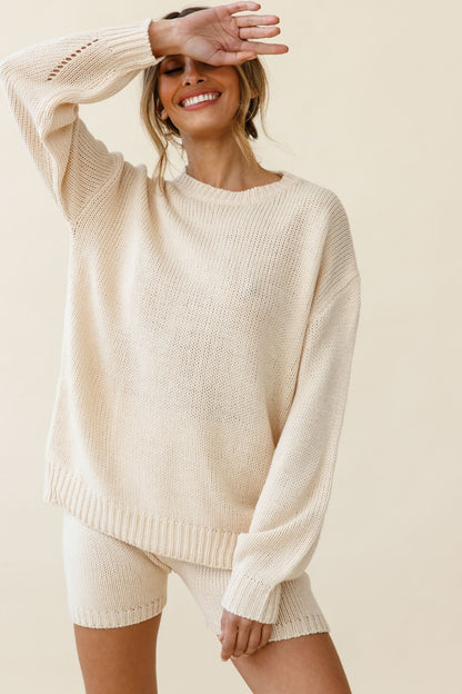 Denver Knit Lounge Shorts Cream